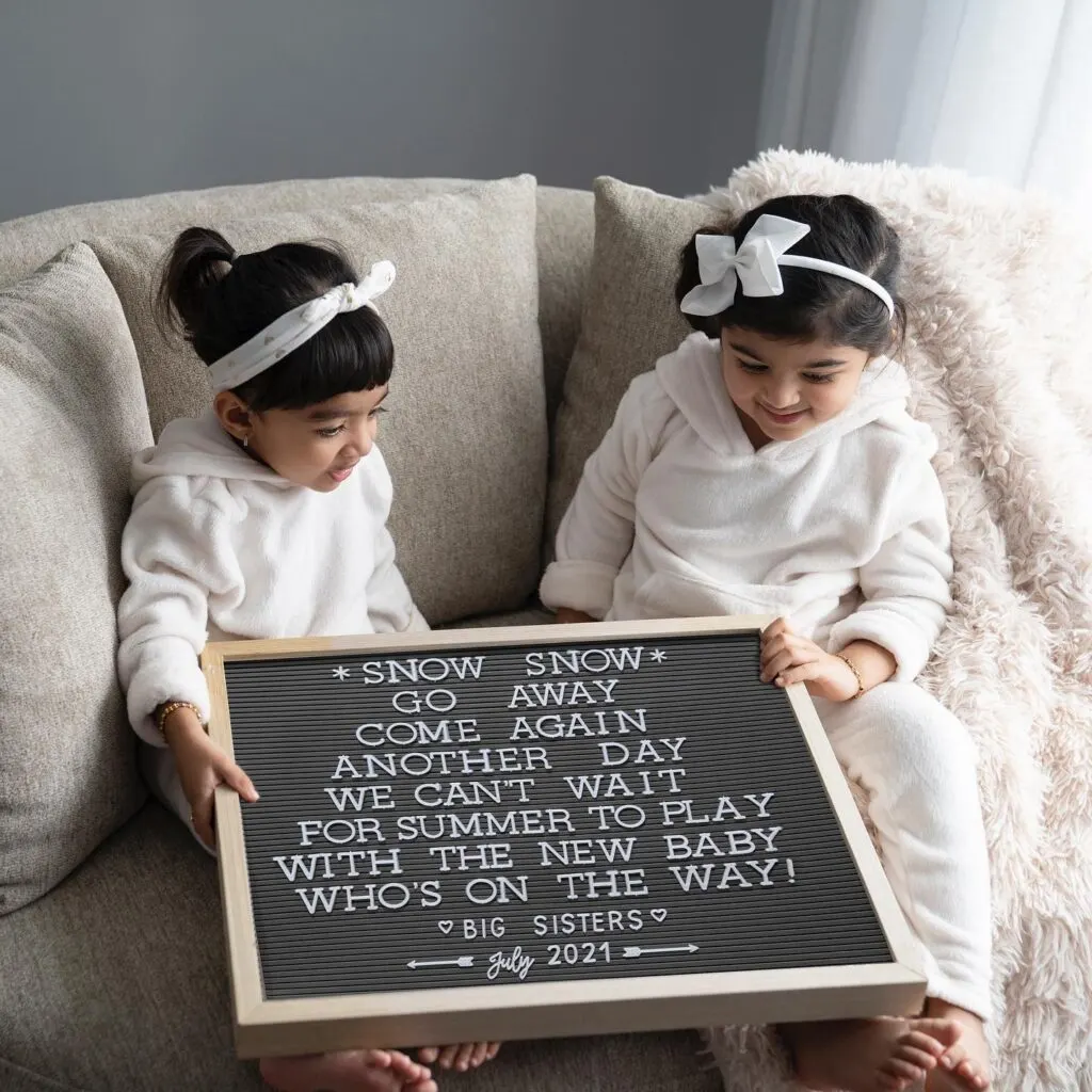 Snow, Snow, Summer Baby Pregnancy Announcement