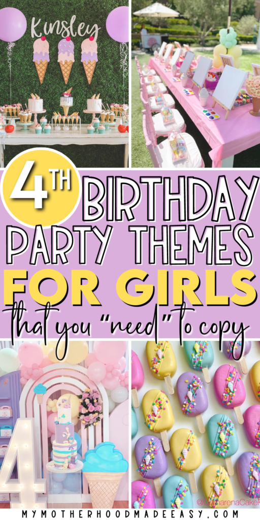 4th birthday party themes for girl