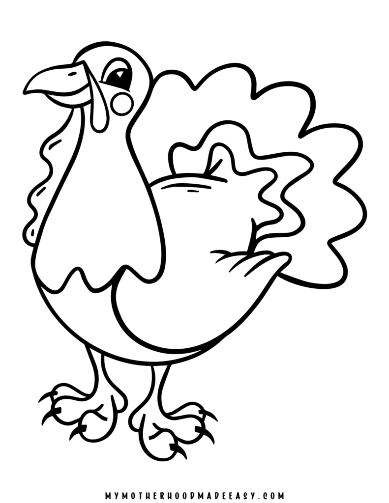 Classic thanksgiving turkey coloring page