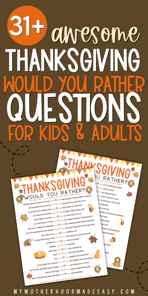 printable thanksgiving would you rather questions