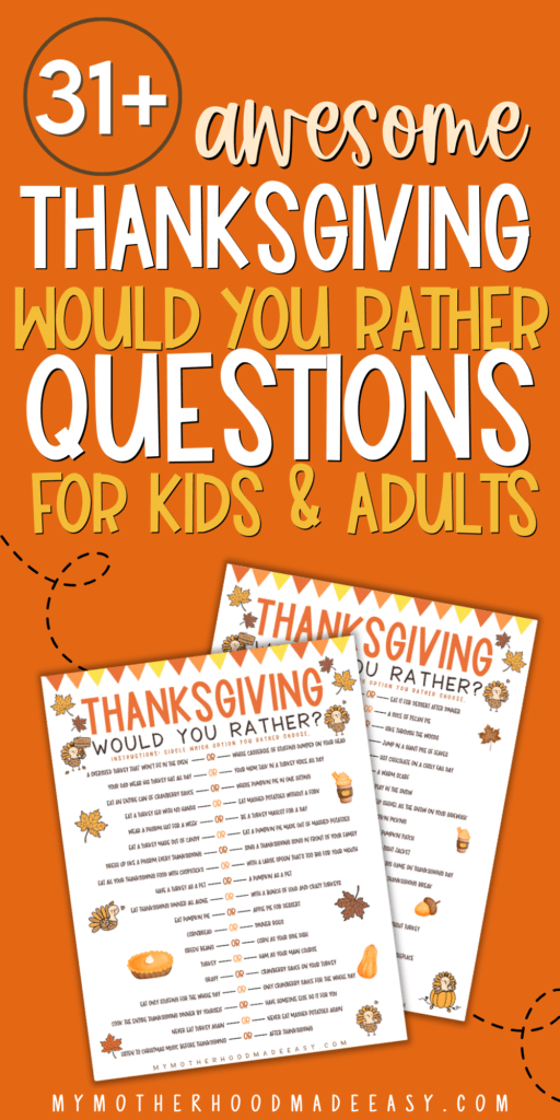 thanksgiving would you rather questions for kids