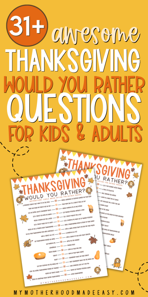 thanksgiving would you rather questions pdf