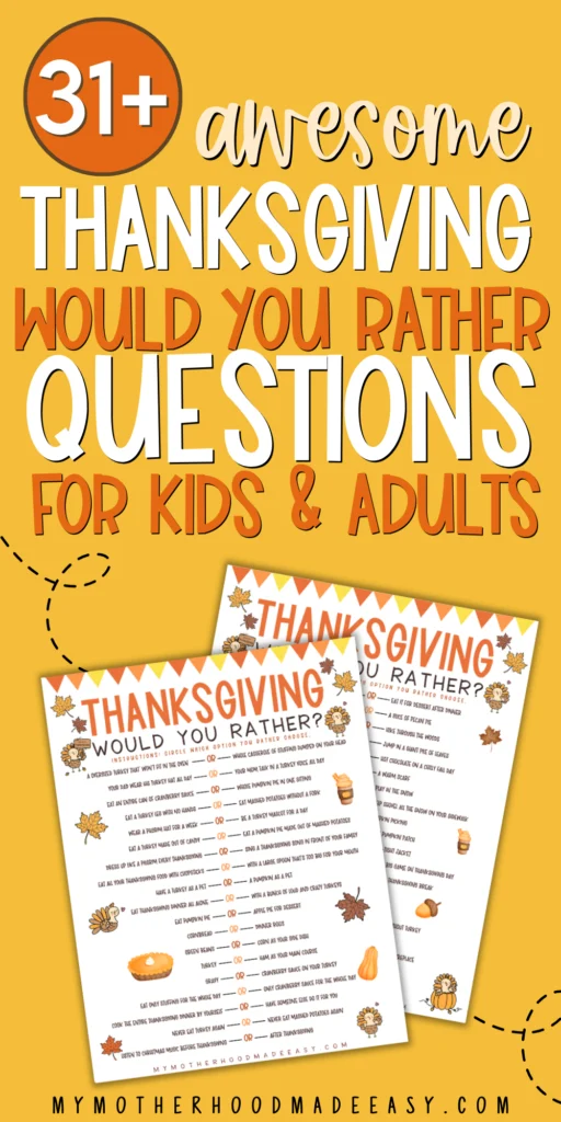 thanksgiving would you rather questions pdf