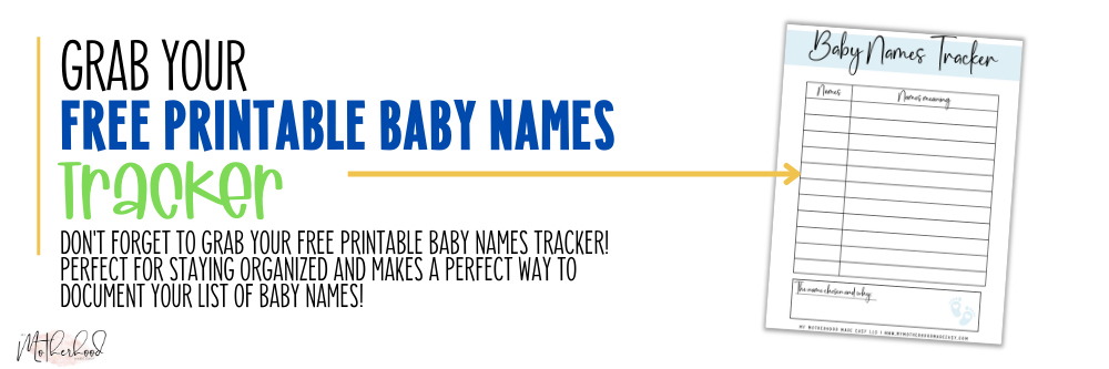 FREE Printable Baby Names Tracker PDF