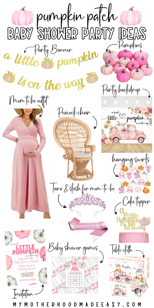 Pink Pumpkin Patch Baby Shower Theme Ideas