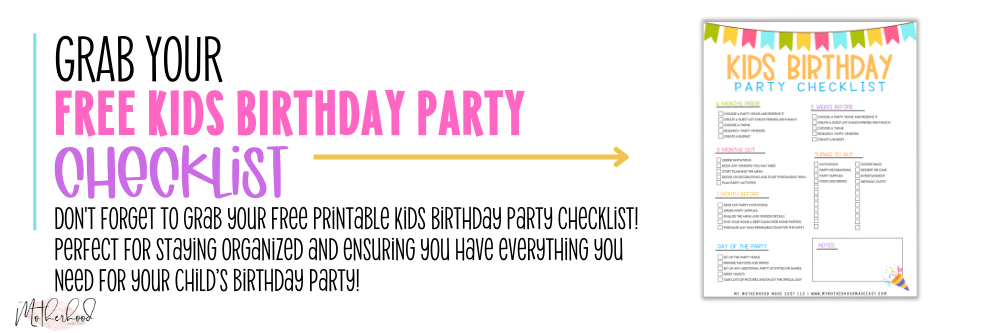 FREE Kids Birthday Checklist PDF
