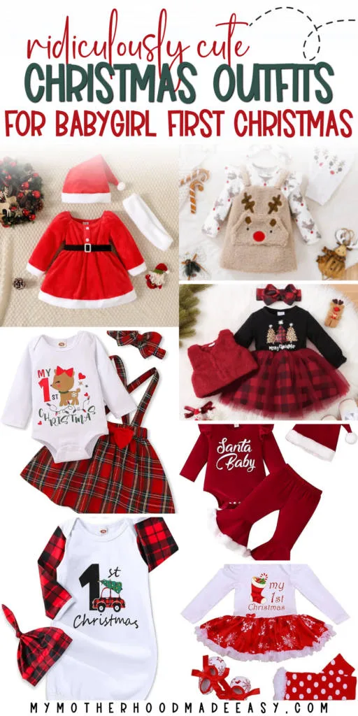 super cute Christmas Outfits for Baby first Christmas