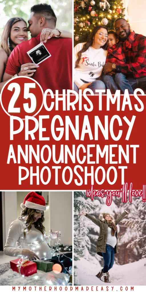 unique christmas pregnancy announcement photoshoot