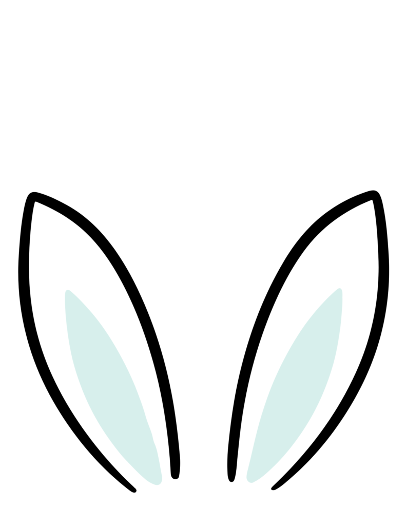 printable blue easter bunny ears