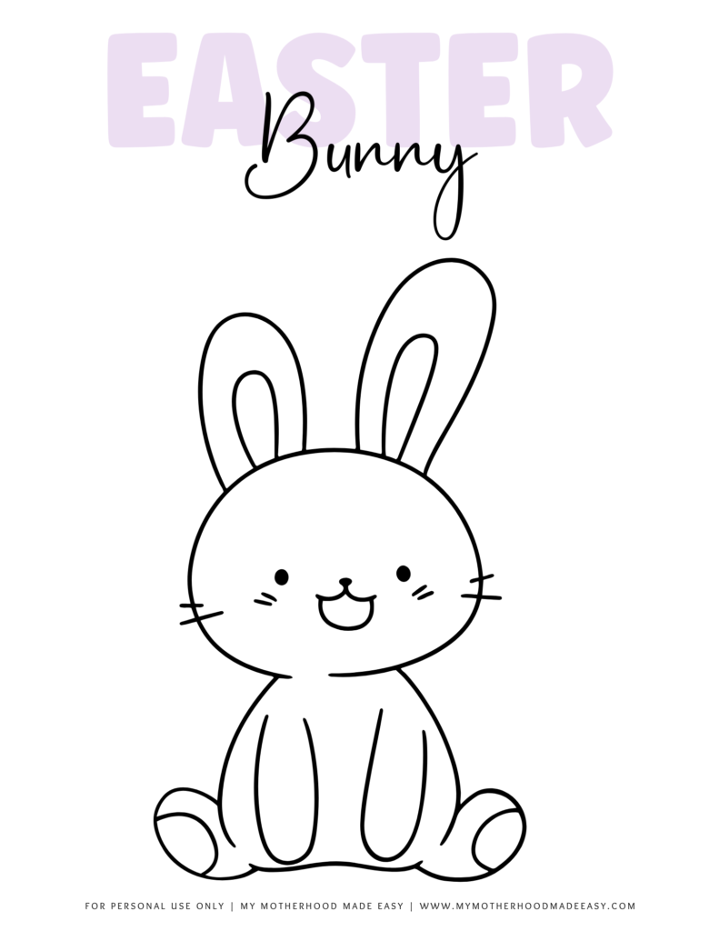 FREE Printable Happy Easter Bunny Coloring Pages 