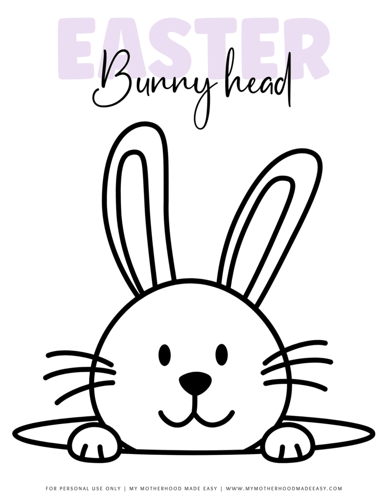 Cute Bunny Head Coloring page