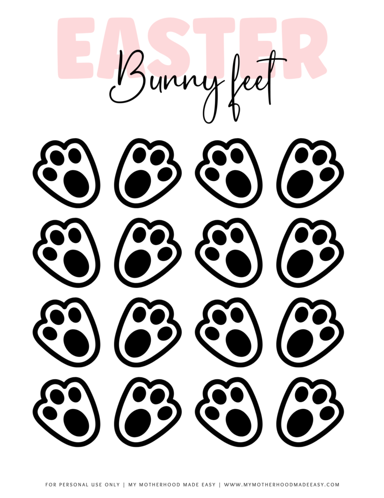 small Easter Bunny Footprints pdf