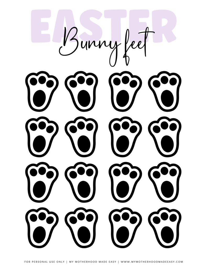 Small Easter Bunny Footprints
