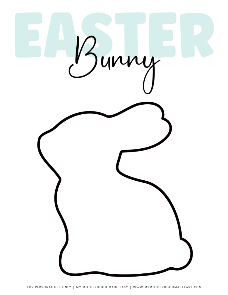 side easter rabbit outline 