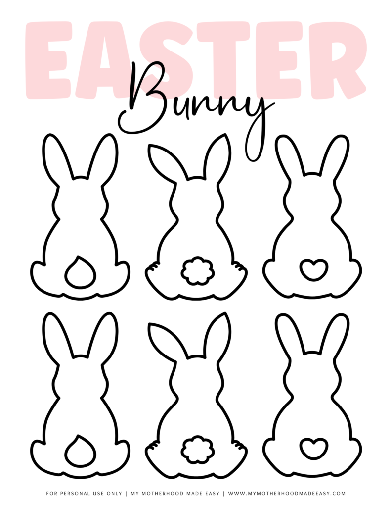 Cute easter bunny outline small