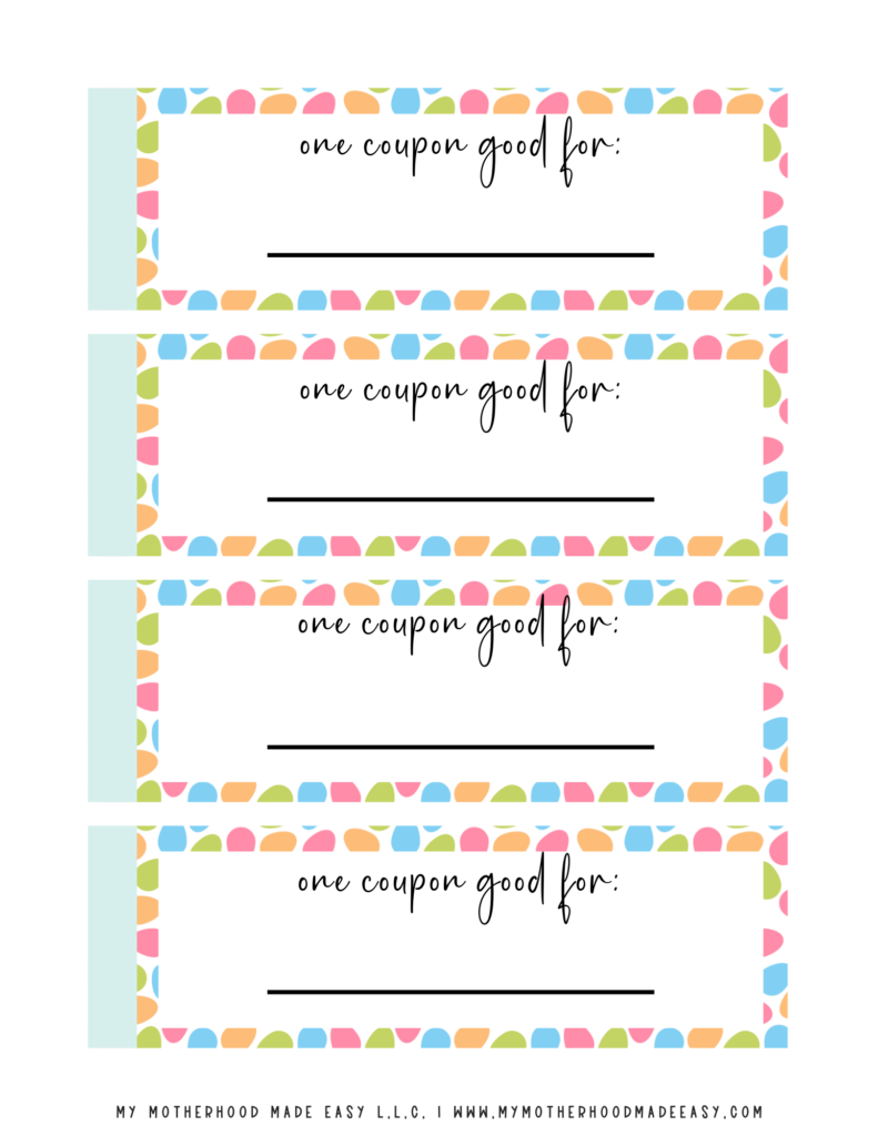 Colorful Blank Easter Egg Coupons template pdf