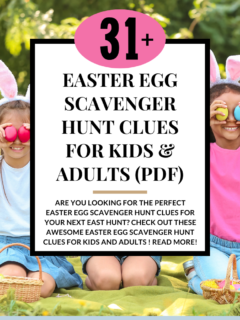 Easter Egg Scavenger Hunt Clues for kids & Adults (PDF)