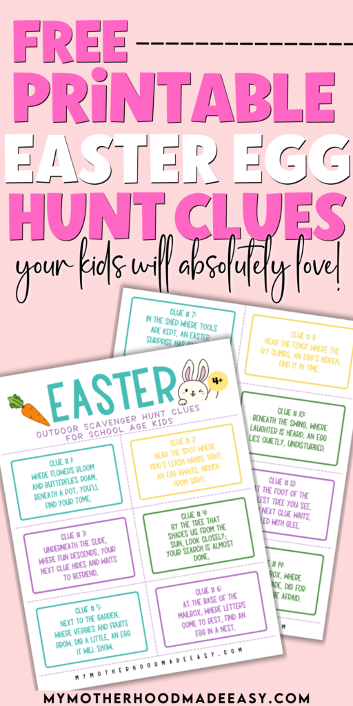 Free Printable Easter Egg Hunt Clues