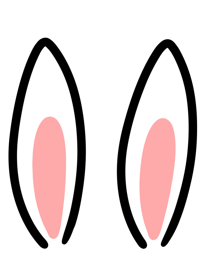 Pink easter bunny ears printable