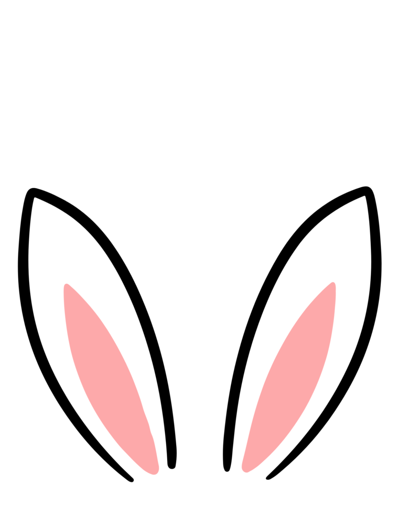 pink printable bunny ears
