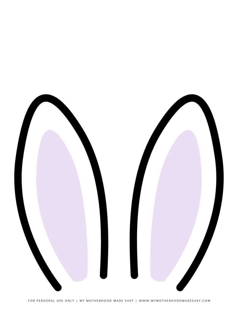 purple Bunny ears template pdf