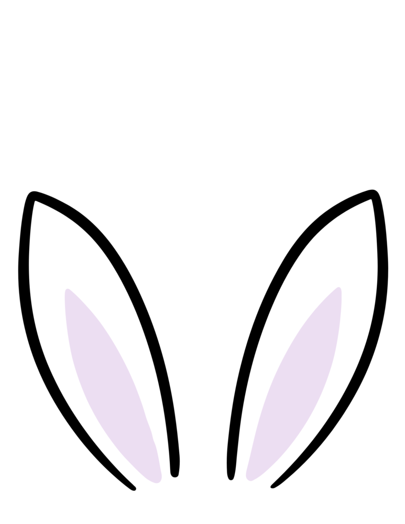 purple Bunny ears template pdf