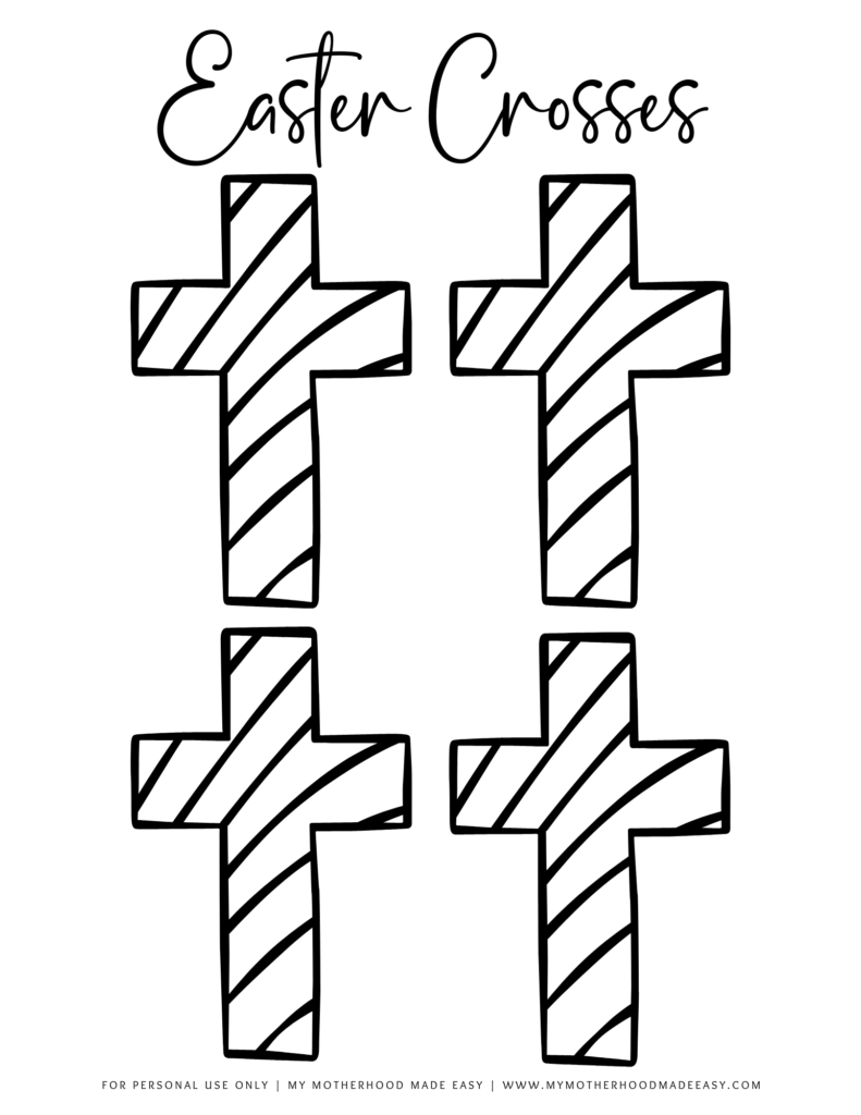 easter cross coloring pages (medium)