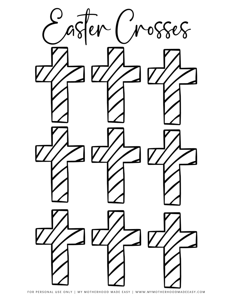 easter cross coloring pages (small)