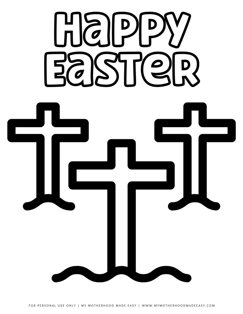 Easter cross coloring sheet