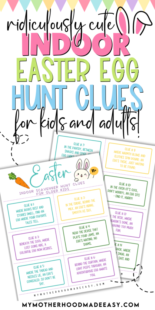 free printable indoor easter egg hunt clues