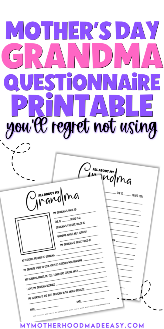 Grandma Questionnaire Free Printable