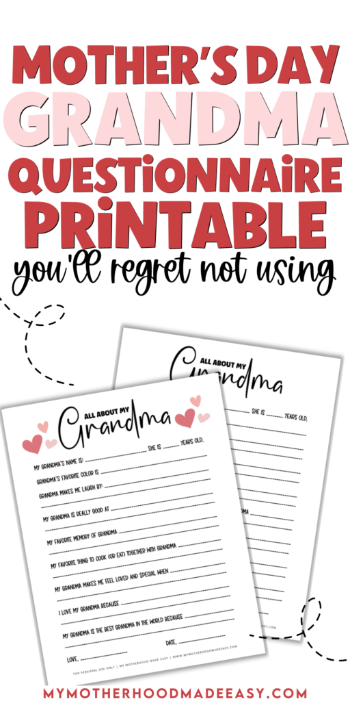 free printable mother’s day questionnaire