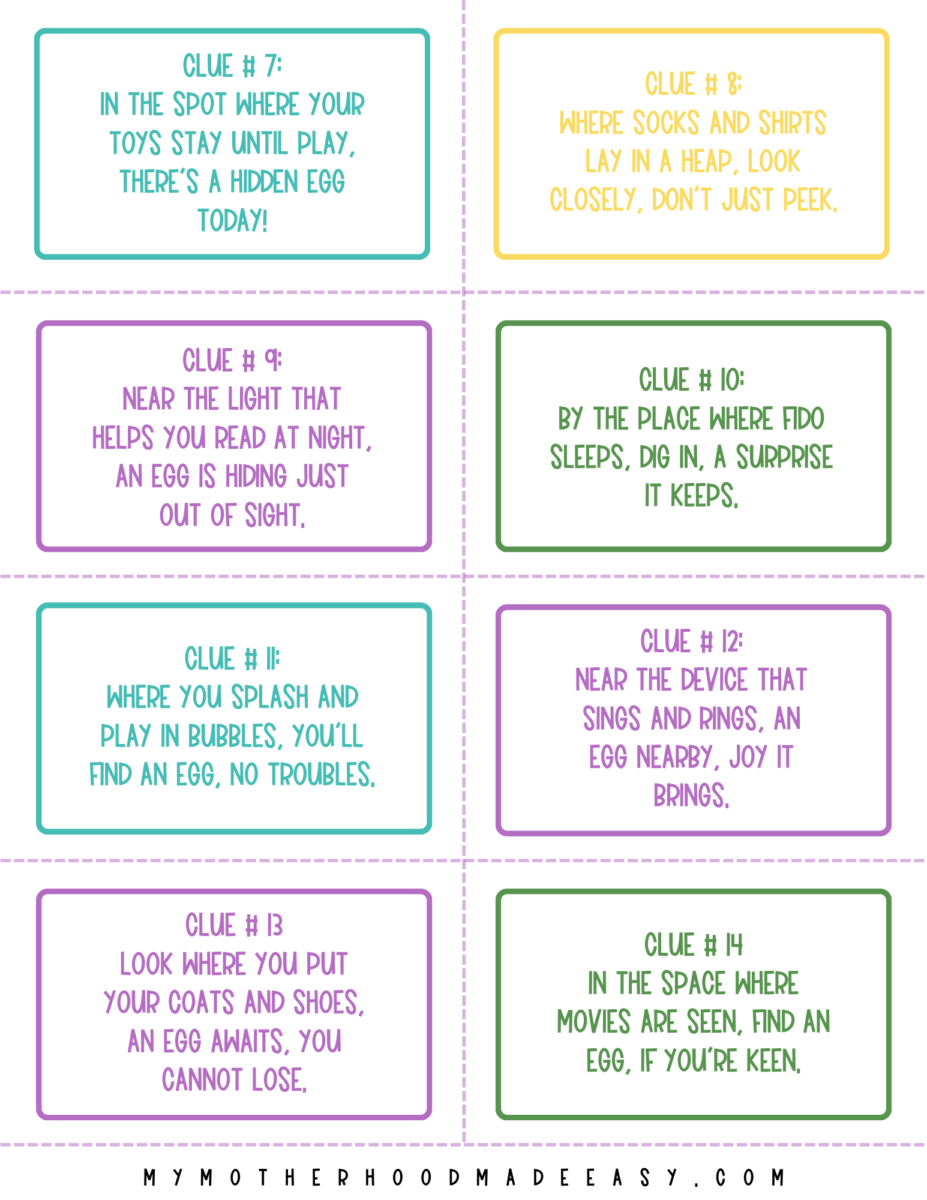Free Printable Easter Egg Hunt Clues For Kids (PDF) (2025)