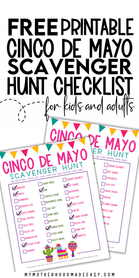 FREE Printable Cinco De Mayo Scavenger Hunt PDF for Kids