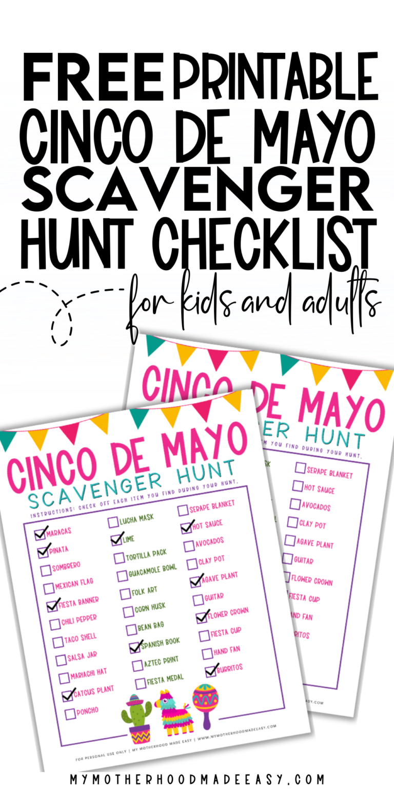 FREE Printable Cinco De Mayo Scavenger Hunt PDF for Kids