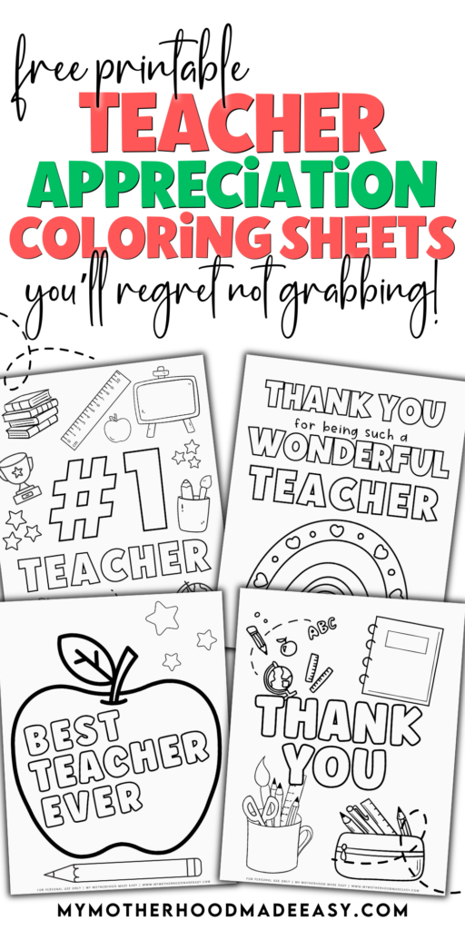 Cute teacher appreciation coloring pages