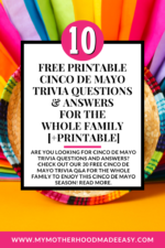 Free Printable Cinco De Mayo Trivia Questions &amp; Answers PDF