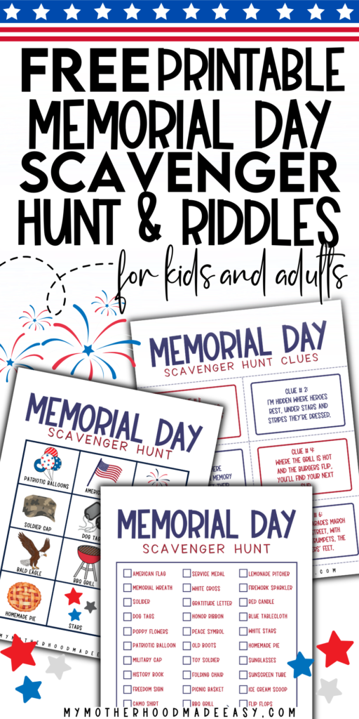 Free printable memorial day scavenger hunt