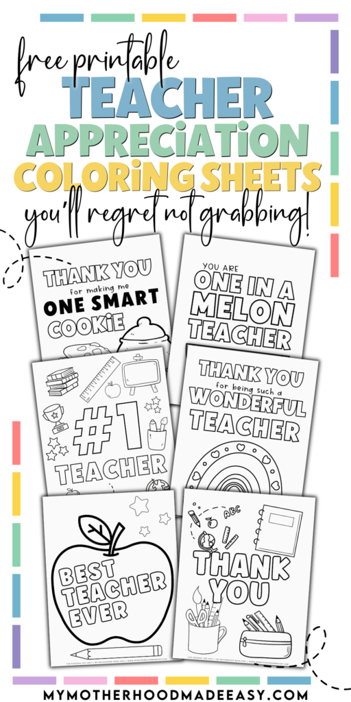 Free printable thank you teacher coloring pages