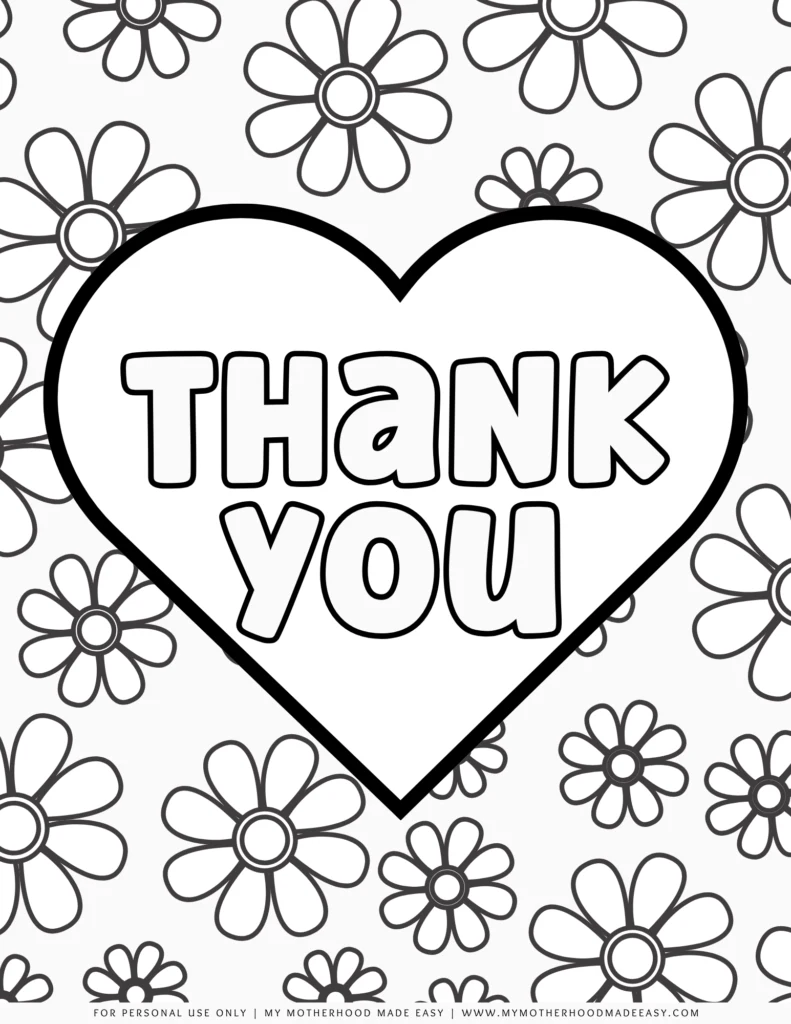 Free printable thank you teacher coloring pages