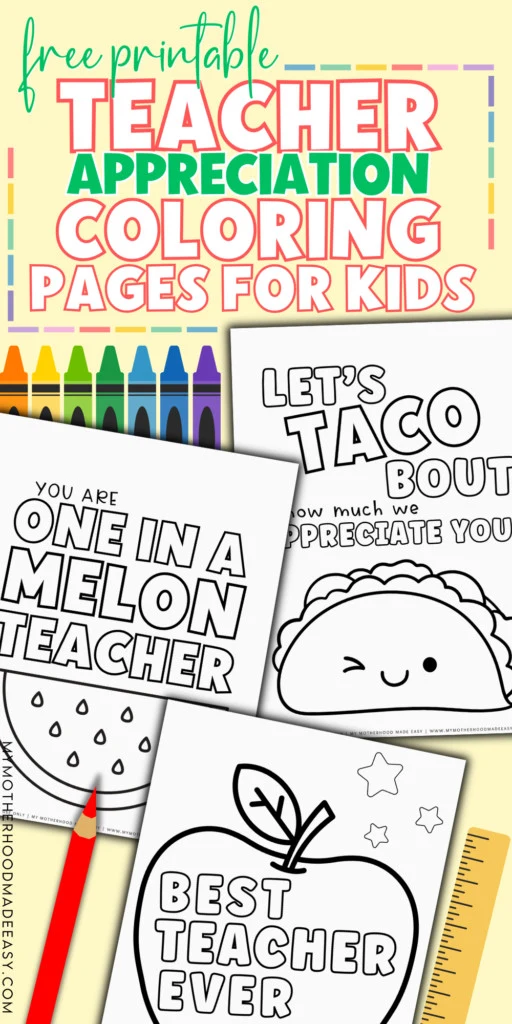 Kindergarten teacher appreciation coloring pages