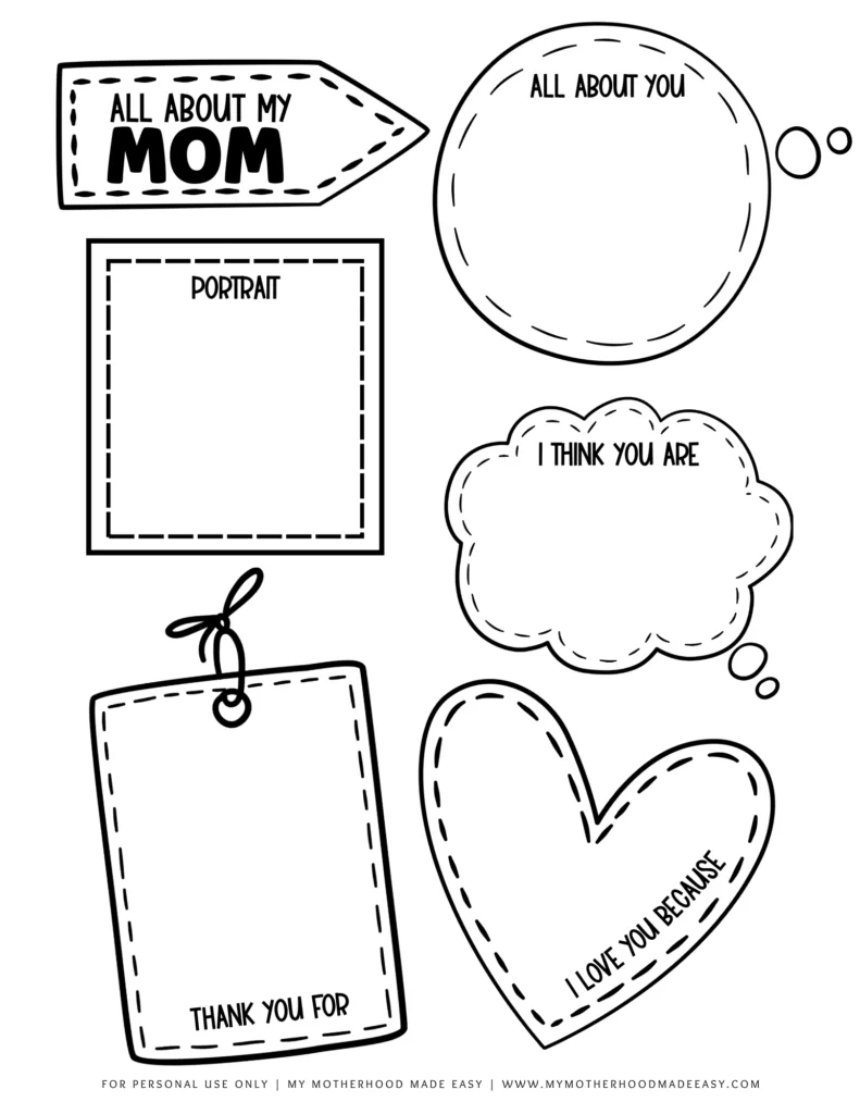 Preschool all about my mom printable 