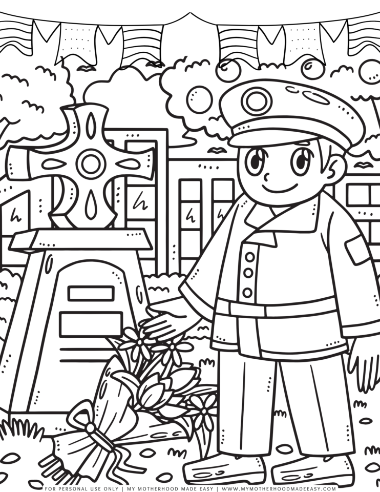 10+ Free Printable Memorial Day Coloring Pages for Kids 2024