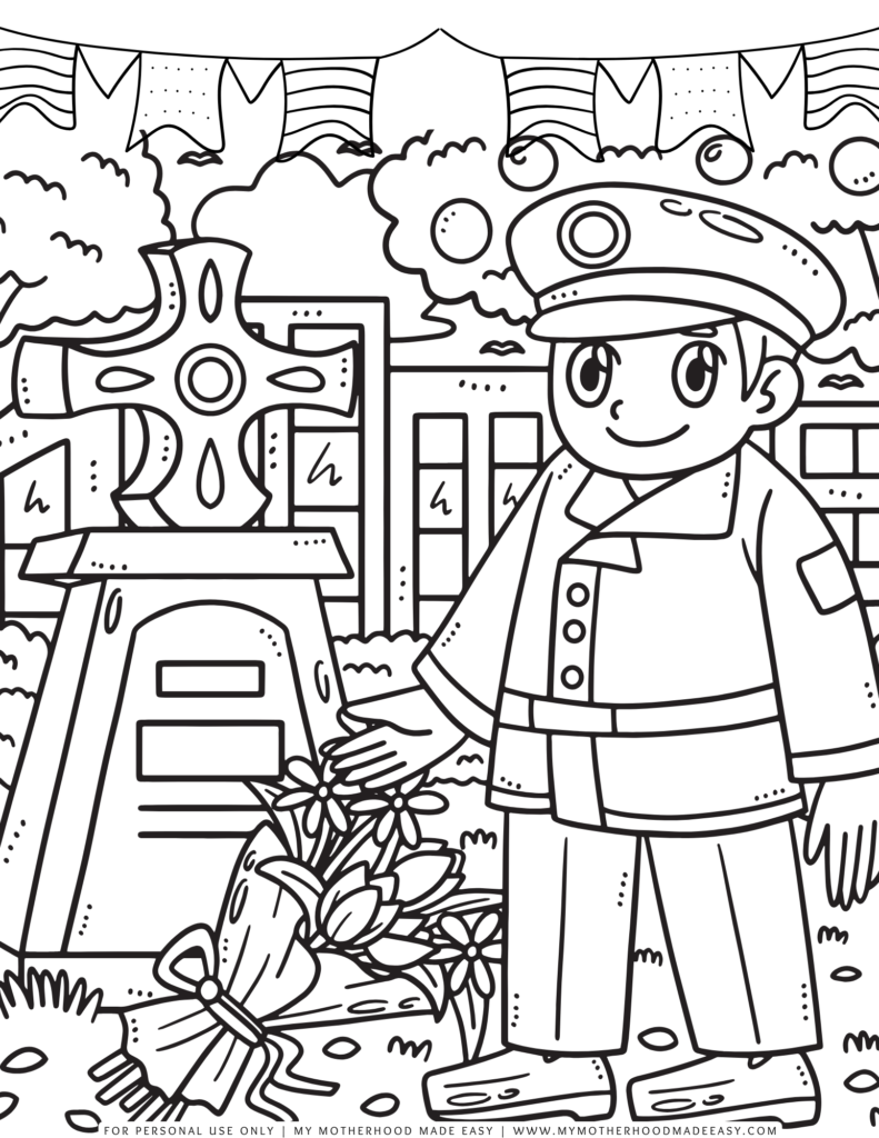 Solider Memorial Day coloring pages pdf