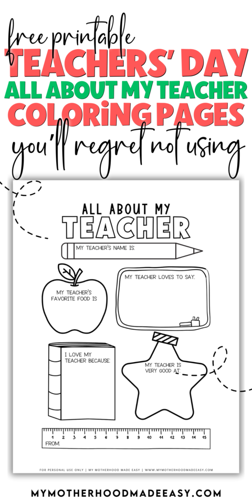 all about my teacher coloring pages