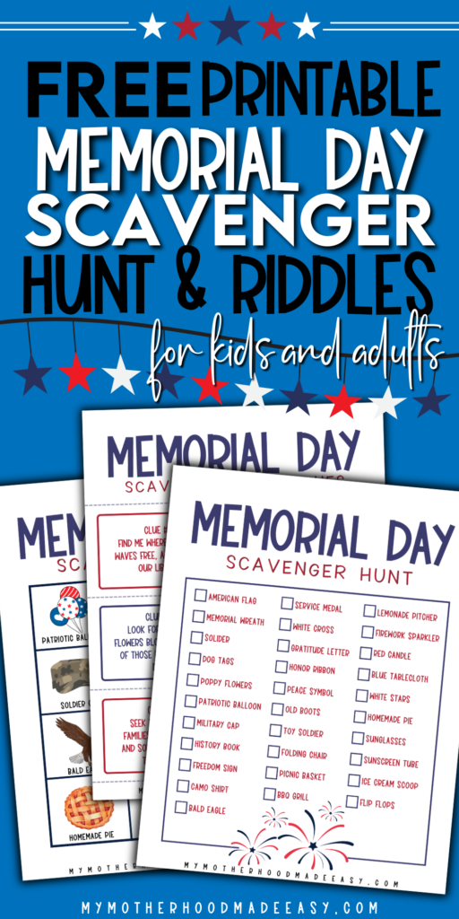 memorial day scavenger hunt for kids and adults