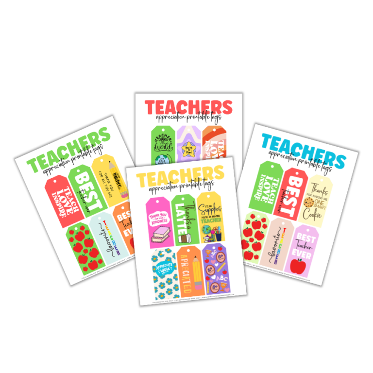 15+ FREE Teacher Appreciation Printable Tags for Gifts (PDF)