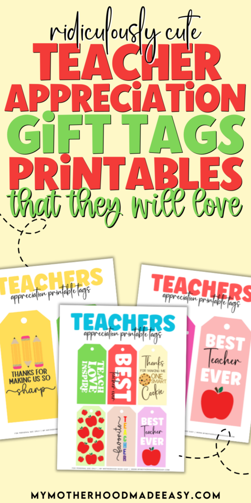 teacher appreciation printable tags free