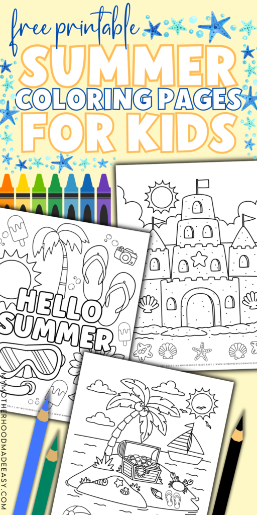 Free summer coloring sheets