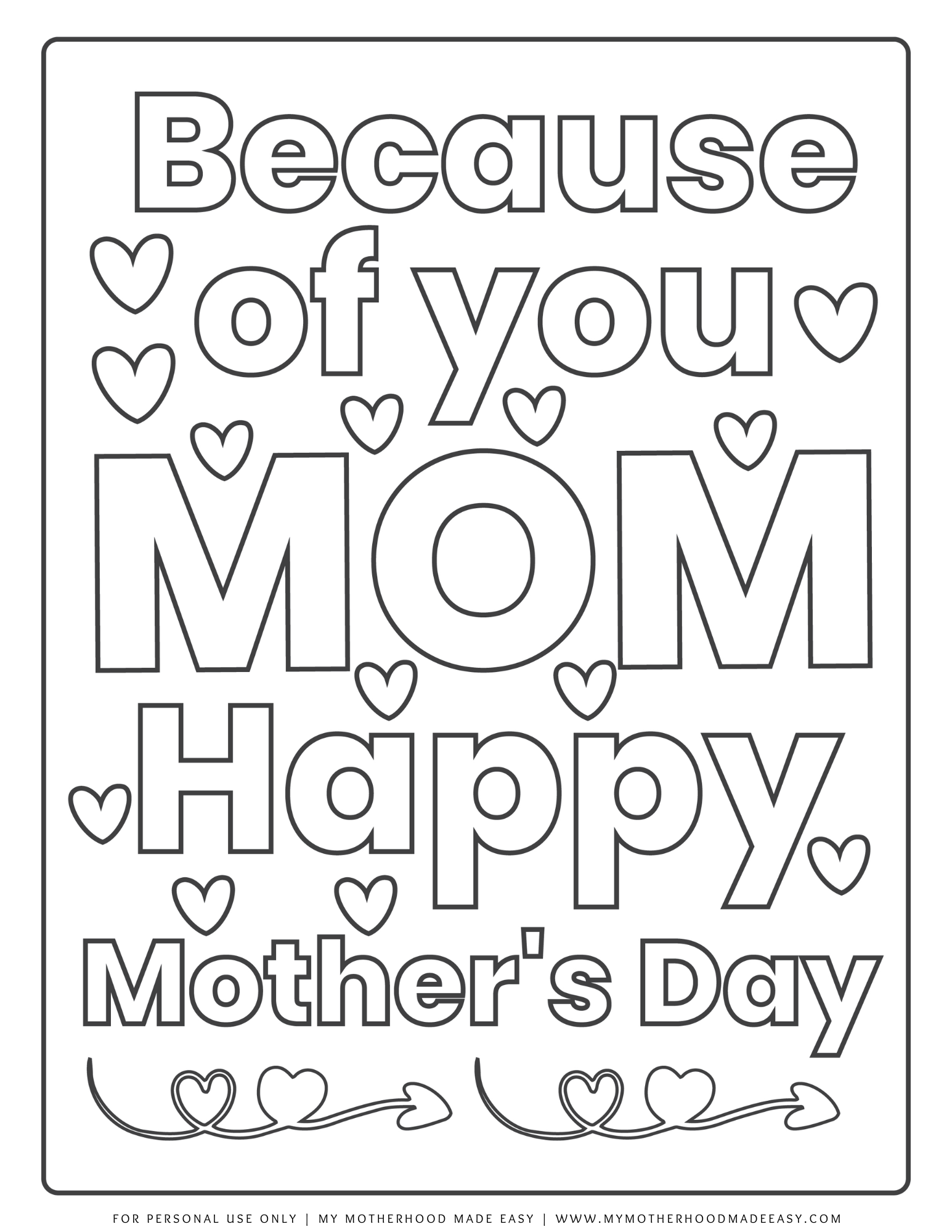 Happy Mother’s day coloring pages